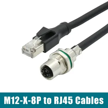 Соединительный кабель M12 8Pin X-code, 8-жильный штекер к RJ45 Crystal Head, индивидуальная линия подключения Ethernet